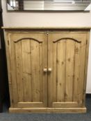 A reclaimed pine double door side cabinet,
