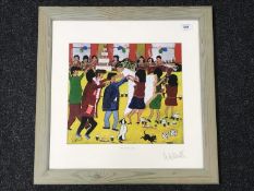 A framed oil, 'Rock and Roll bride', signed A.