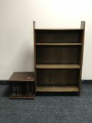 A set of oak open bookshelves,