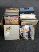 Two boxes containing assorted LP's including NOW albums