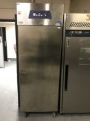 An Electrolux commercial stainless steel upright fridge