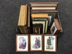 A box containing a quantity of assorted framed prints