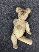 A mid twentieth century mohair teddy bear,