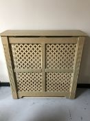 An unfinished radiator cover