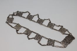 An antique pierced silver necklace CONDITION REPORT: 122g
