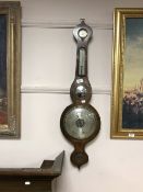 A 19th century inlaid rosewood barometer