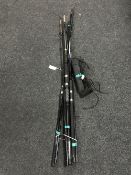 Three two piece spinning rods,