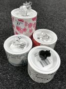 Four boxed Swarovski Crystal animals; a cow,