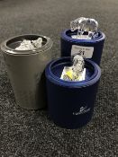 Three Swarovski Crystal figures; a polar bear,