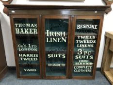 A Victorian and later glazed bookcase, with haberdashery decoration,