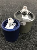 Two boxed Swarovski Crystal snowmen figures.