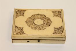 A 19th century Chinese ivory trinket box,