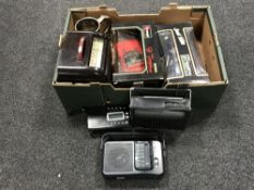 A Marconi radio, together with two Burago model cars, old radios,