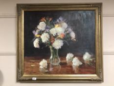 An Artagraph edition : still life with flowers in vase, 76 cm x 67 cm, framed.