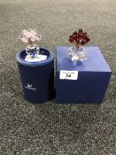 A boxed Happy Birthday Swarovski Crystal Collector's Society figure, roses in vase,