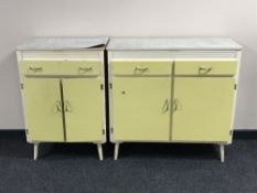 Two mid 20th century Mother Hubbard kitchen cupboards