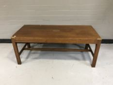 A mahogany coffee table with brass mounts