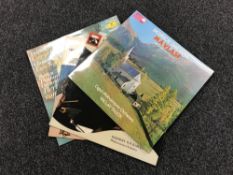 Five boxes containing LP's and box sets, classical, on labels including Decker, EMI, HMV,