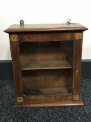 A miniature Victorian inlaid mahogany wall cabinet