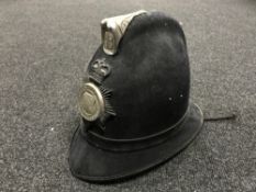 A vintage Durham Constabulary policeman's helmet