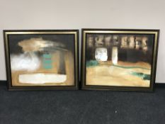 Two large contemporary framed wall canvases CONDITION REPORT: Overall these are