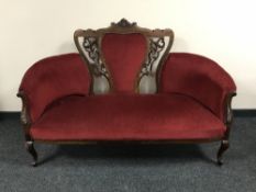 A Victorian mahogany salon settee,