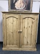 A reclaimed pine two door side cabinet,