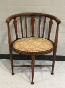 A late Victorian mahogany elbow chair