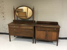An Edwardian dressing chest and a matching linen chest