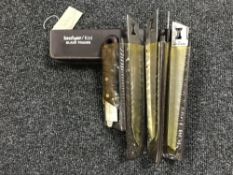 A Kershaw blade trader model 1099 knife with walnut handle and blades