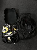 A holdall and a luggage case containing a quantity of Scuba diving equipment