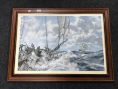 Two framed Montague Dawson prints,