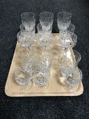 Two trays containing thirty one pieces of Brierley crystal