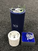 A Swarovski Crystal endangered wildlife plaque together with a Swarovski Crystal Society