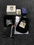 Five boxed Swarovski Crystal brooches