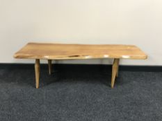 A late twentieth century plank top coffee table
