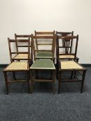 Three pairs of antique mahogany bedroom chairs