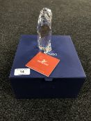 A boxed Swarovski Crystal Society figure, Emperor Penguin with Young, with certificate.