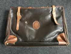 A vintage Trussardi leather shoulder bag or valise