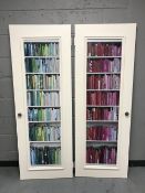 A pair of painted library doors