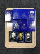 A tray containing ten boxed Atlas decorative eggs on stands