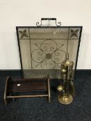 A metal fire screen,
