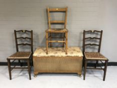 A gold loom blanket box,