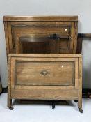 A pair of early 20th century 3' oak bed frames