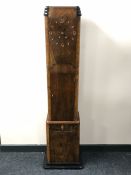 A walnut Art Deco granddaughter clock
