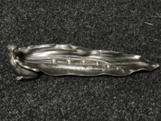 An early 20th century WMF leaf form pen tray,