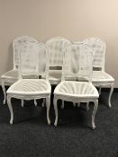 Five painted French style dining chairs