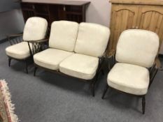 An Ercol three piece lounge suite (3)