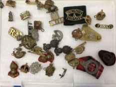 A quantity of military cap badges,
