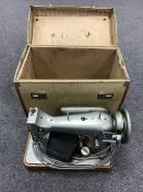 A cased mid twentieth century Jones electric sewing machine